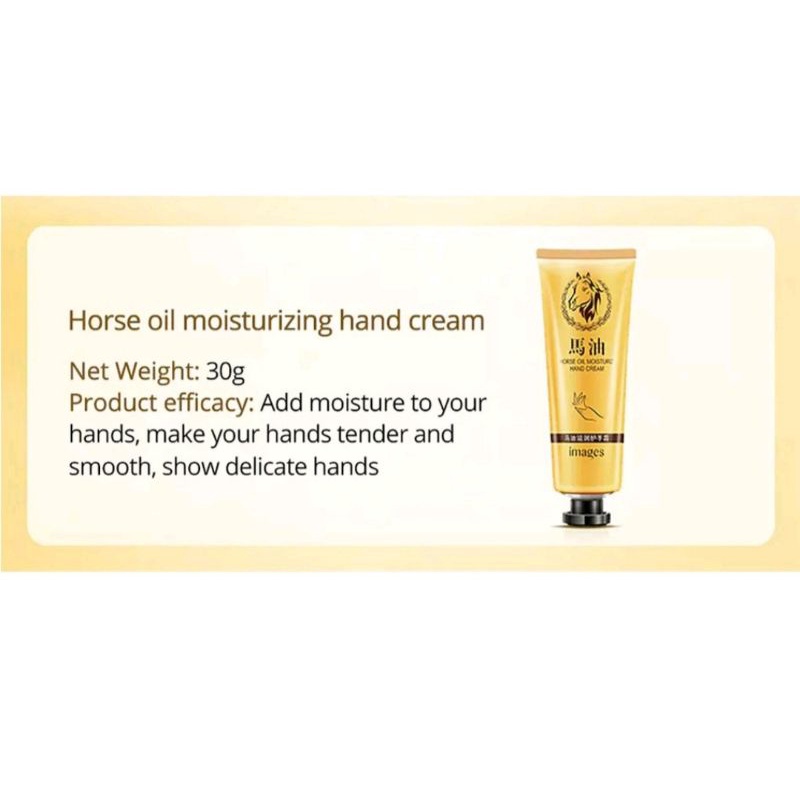 Images Horse Oil Moisturiz Hand Cream - Krim Pelembab Kulit Tangan dan Kaki Kering Kasar dan Tumit Pecah-Pecah