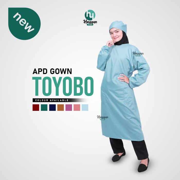 ✨COD✨ APD Gown Surgical Toyobo / Gown APD / Gown TOYOBO / Gown Medis - Biru Wardah, Polos
