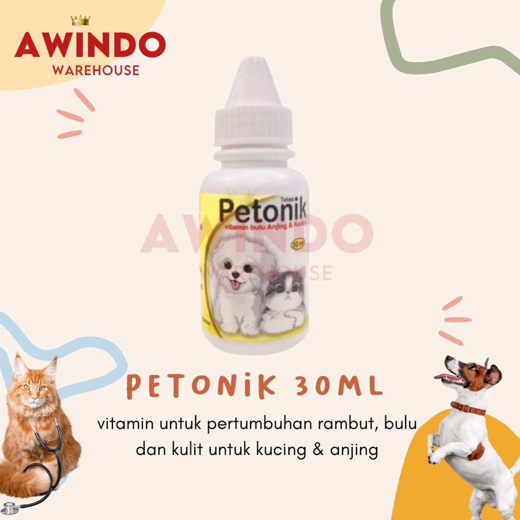 PETONIK - Vitamin Pertumbuhan Bulu Kulit Rambut Kucing Anjing Dog Cat Kitten