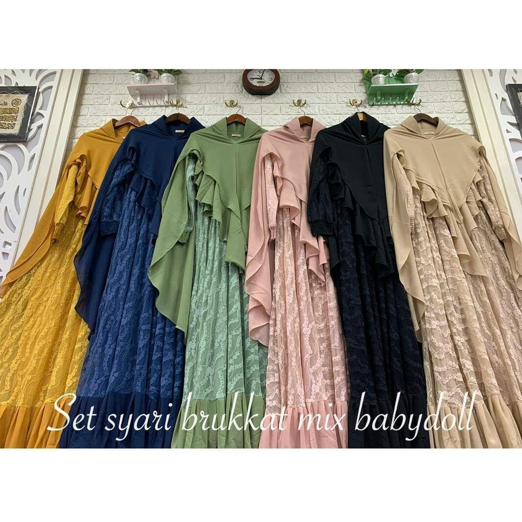 GAMIS SYARI ANNISA SYARI BY ASM Gamis Terbaru Pakaian Wanita Casual Dress Fashion Muslim Brukat