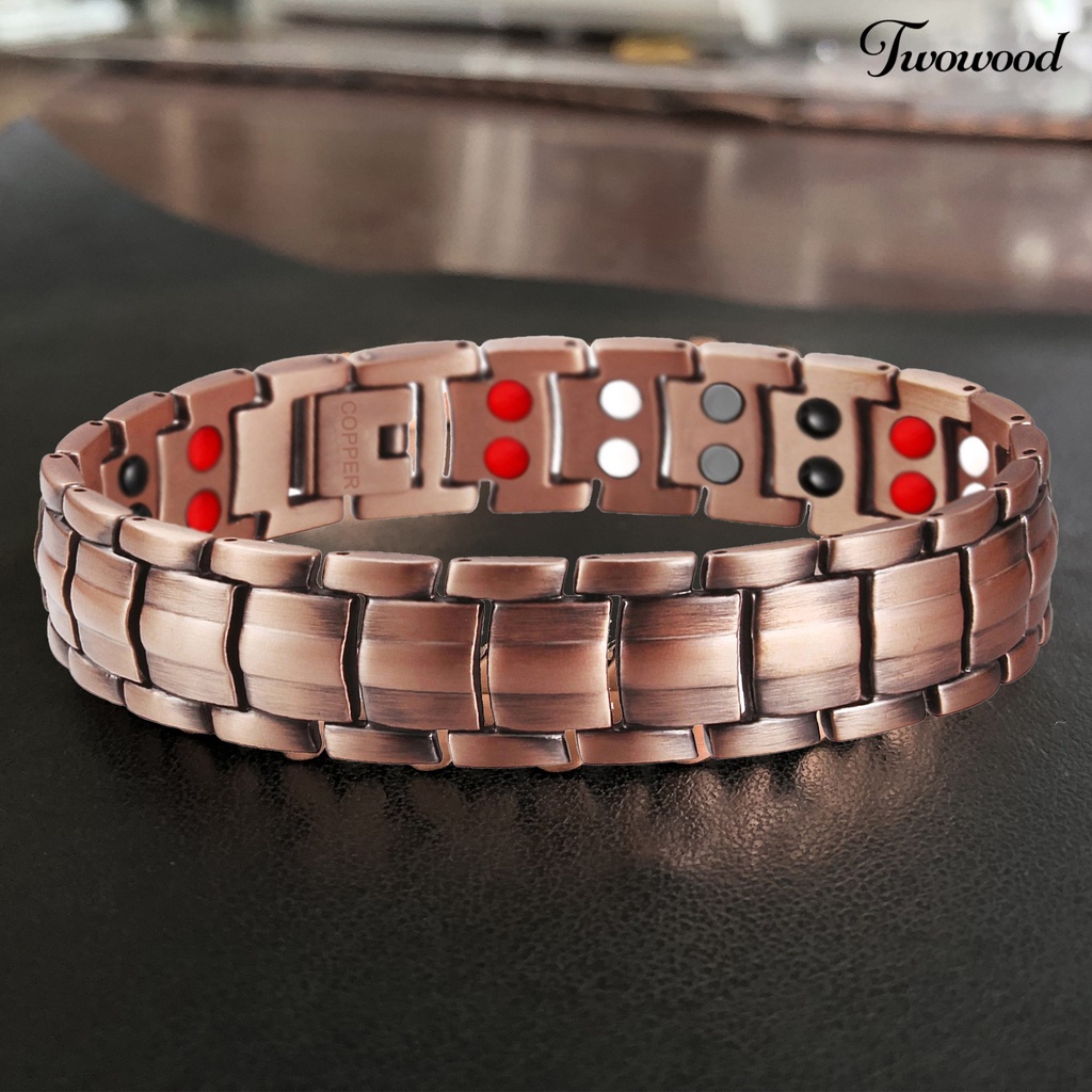 Gelang Magnetik Bahan Tembaga Tahan Lama Untuk Pria