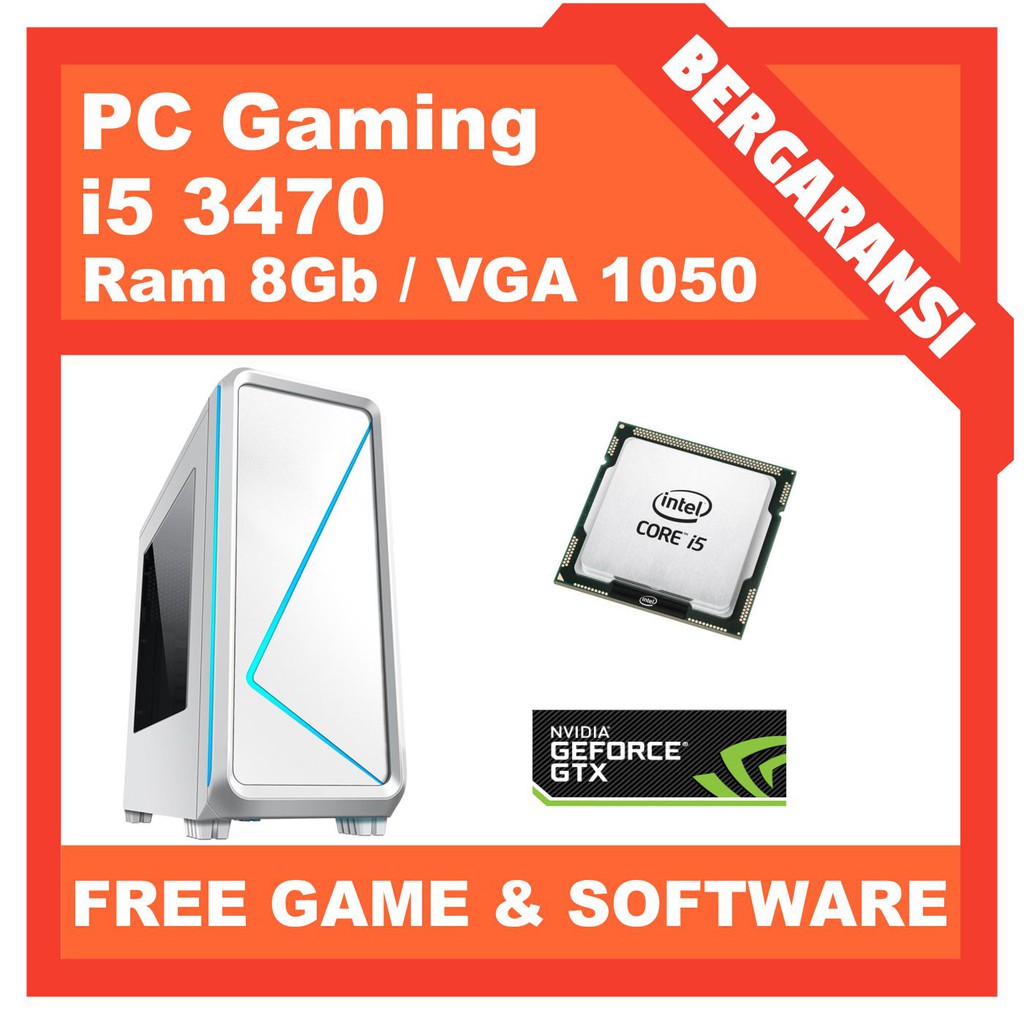 CPU Gaming intel core i5 3470 - BONUS SSD - VGA Nvidia 4gb lancar gaming