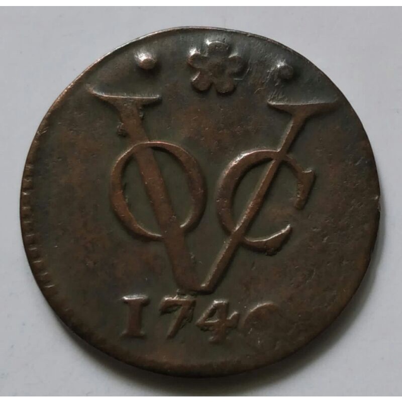 Koin Kuno 1 Doit VOC 1746 Holland - Kondisi Bagus
