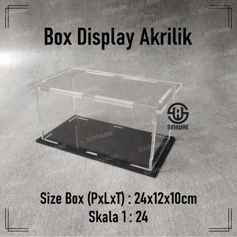 Box Acrylic Display Diecast Kotak Akrilik 24x12x10 cm Showcase Action Figure Skala 1:24