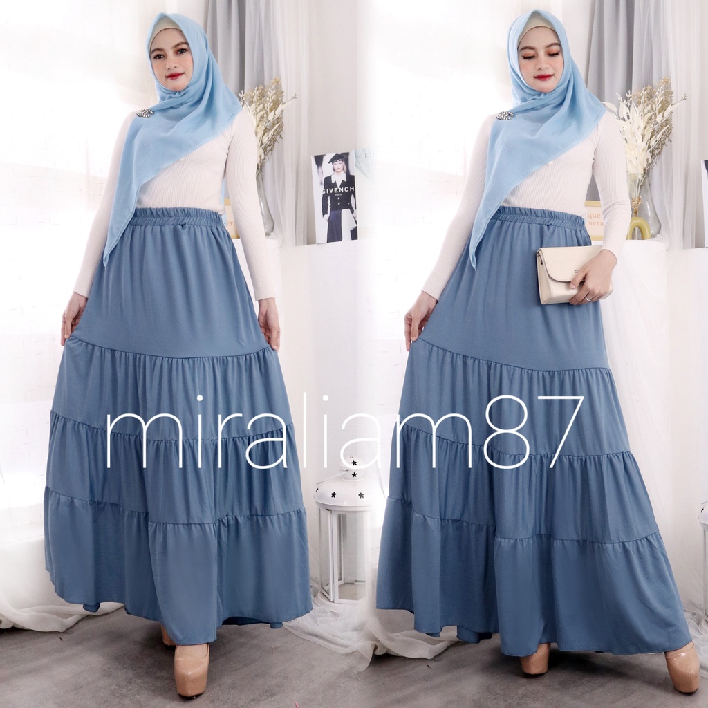 MAXI SKIRT Rok panjang Kerutan Susun 4 Rok muslim/Mayung/Payung/jumbo Bawahan Ibu hamil Terbaru Termurah Terlaris