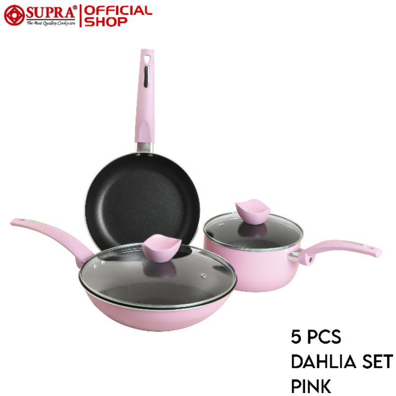 SUPRA Panci Set  Anti Lengket Dahlia 5 Pc - Pink