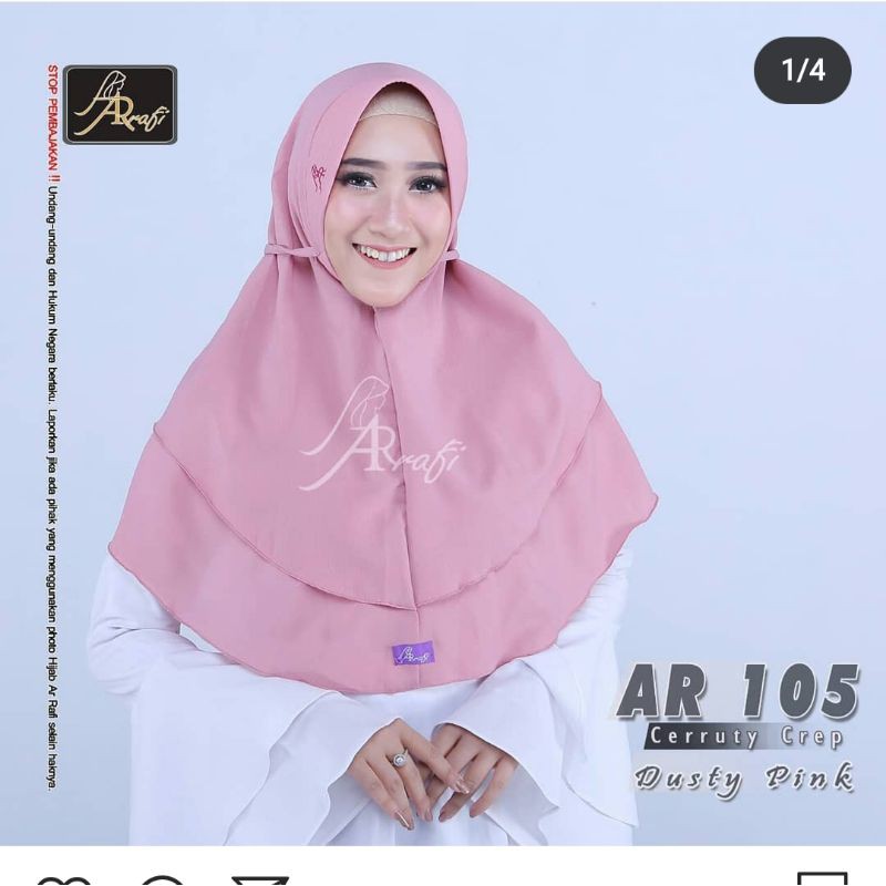 Hijab arrafi kode AR 105 standar hijab instan original || INAYAHHIJAB-Dustypink