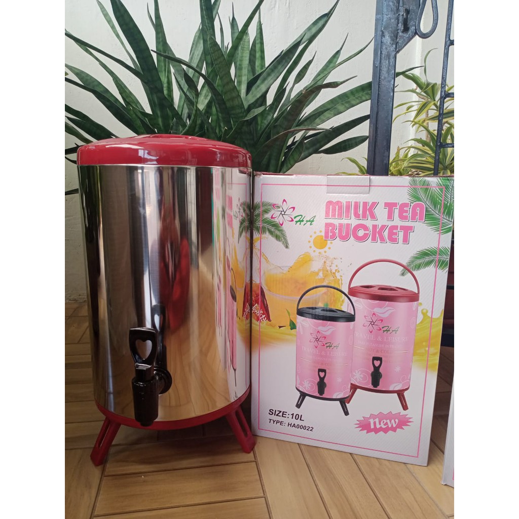 Termos Milk tea bucket 10liter /dispenser stainless 10liter