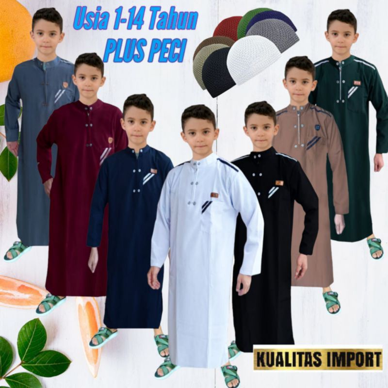 AR-RIZQI/Gamis anak laki laki list premium gold jubah anak laki laki murah BAHAN KAIN ADEM NYAMAN