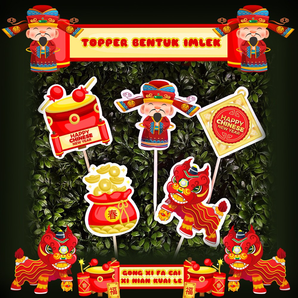 Topper Bentuk Imlek / Gong Xi Fa Cai