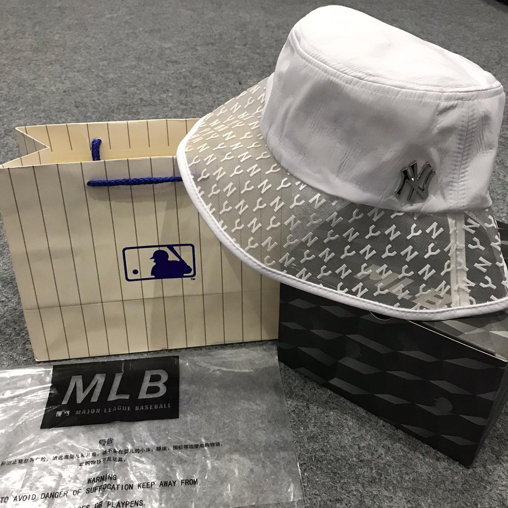 Topi MLB Original Import - NY Boater White Monogram