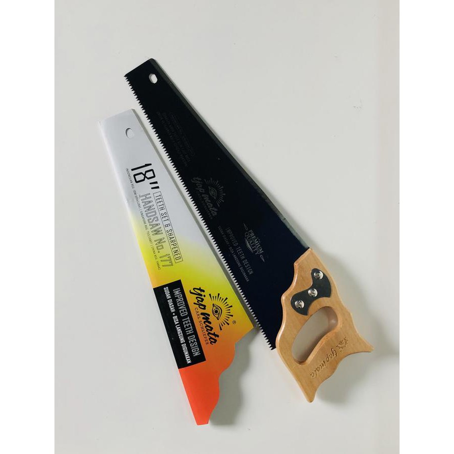 GERGAJI KAYU CAP MATA 18 INCH/HAND SAW NO 177 SUDAH DI ASAH SIAP PAKAI