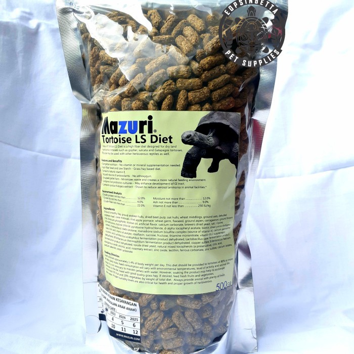 PAKAN KURAKURA DARAT MAZURI TORTOISE LS DIET 500 Gr