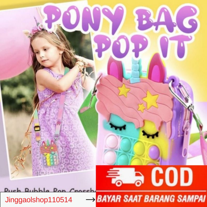Pop it unicorn termurah tas pop it anak tas selempang unicorn