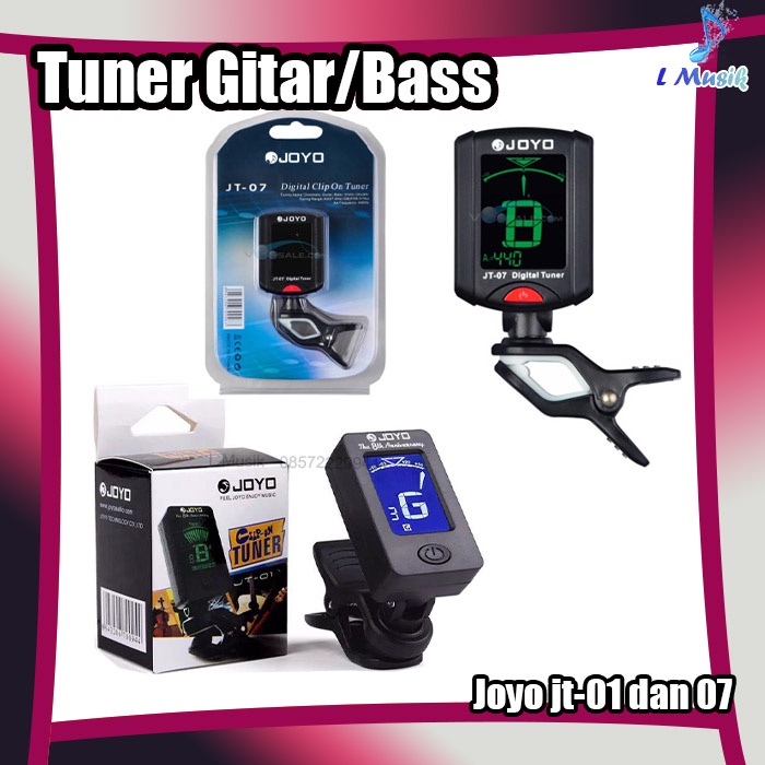 Tuner Joyo JT-01 dan JT-07 Chromatic Clip Layar - TUNER UNTUK GITAR AKUSTIK,GITAR ELEKTRIK,BASS,BIOLA