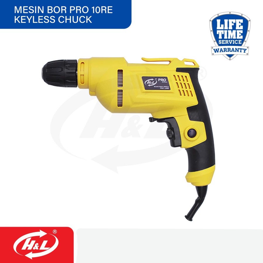 HL Mesin Bor Listrik Electric Drill Keyless Chuck Pro 10RE