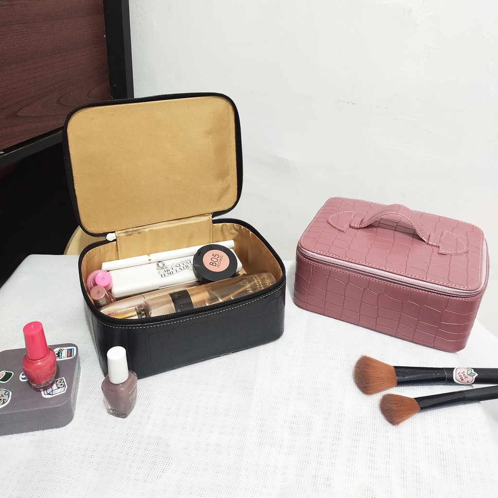 Pouch Make Up Murah make up Organizer Tas Kosmetik Wanita Polos Tempat Alat make up  dan cermin kotak make up tas kosmetik pouch kosmetik dan cermin