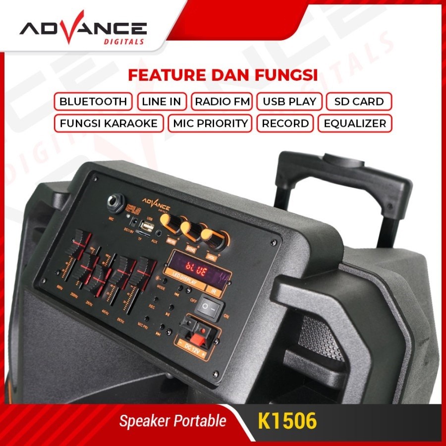 Advance K1506 Speaker Meeting Bluetooth Salon Aktif 15 Gratis Mic