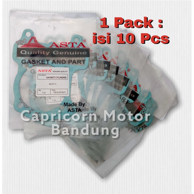 isi 10 Paking Gasket Blok Boring Bawah BEAT FI SCOOPY SPACY FI STATER KASAR ASTA