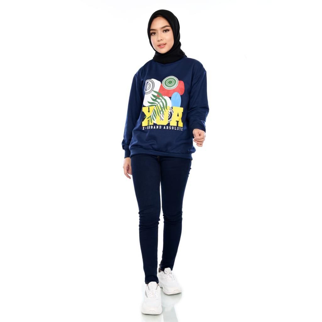 X Urband Sweater Oblong Wanita Ayumi Crewneck A139