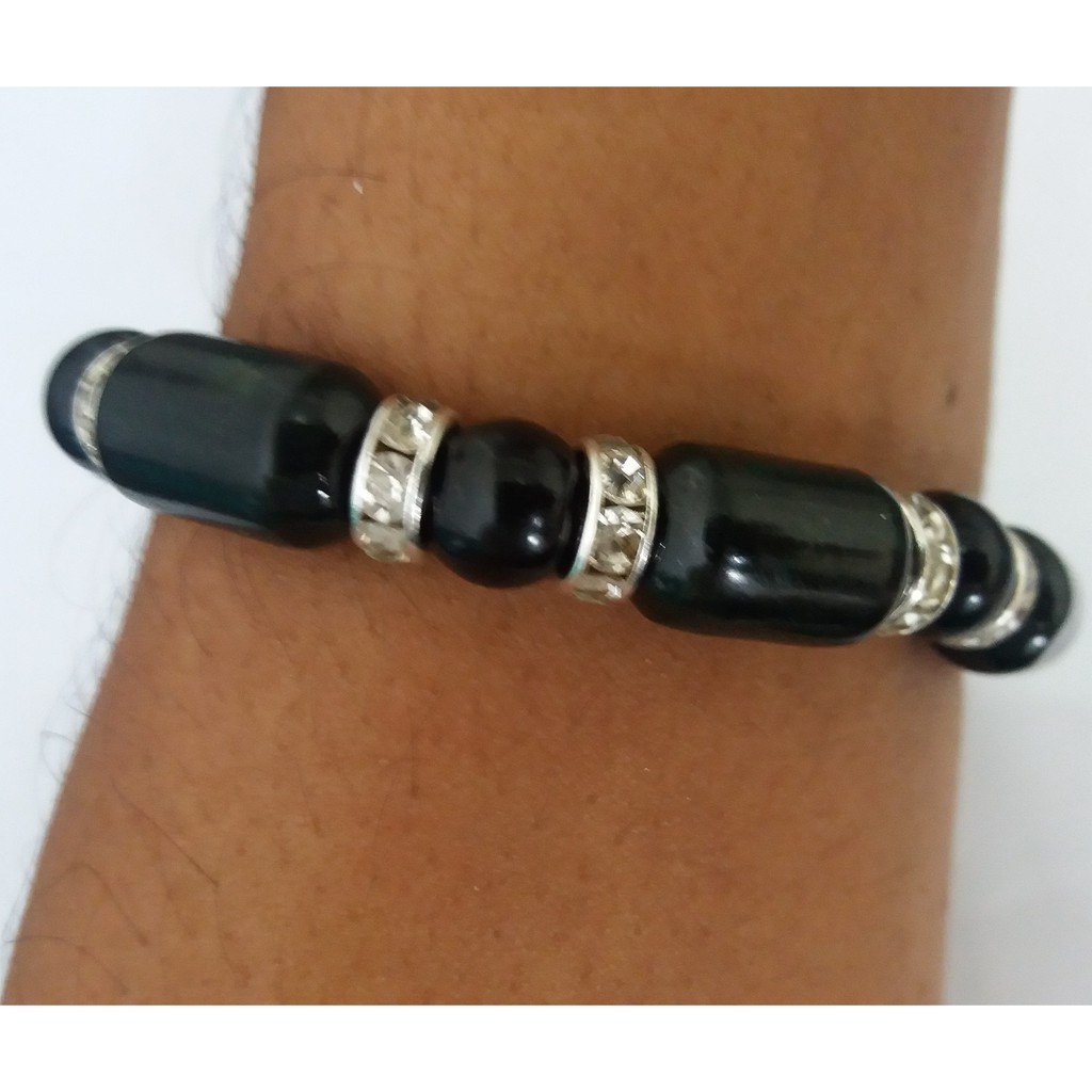 Baru! Gelang Giok Black Jade Aceh Terapi Kombinasi Manik Manik