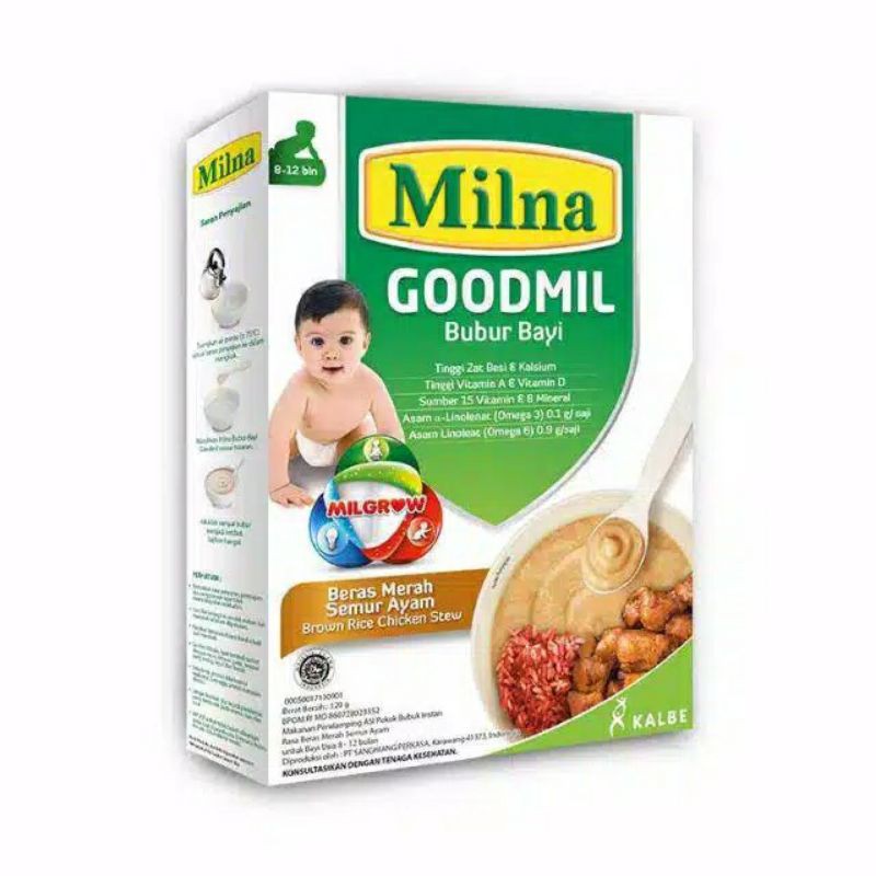 MILNA - GOODMIL BUBUR BAYI 6+ DAN 8+ / BUBUR TANPA SUSU SAPI ANTI ALERGI