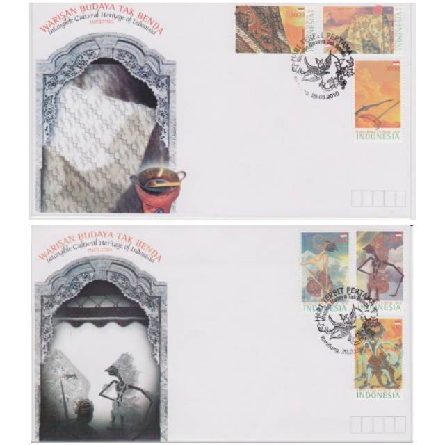 

1 Set SHP Perangko Indonesia Warisan Budaya Tak Benda 2010