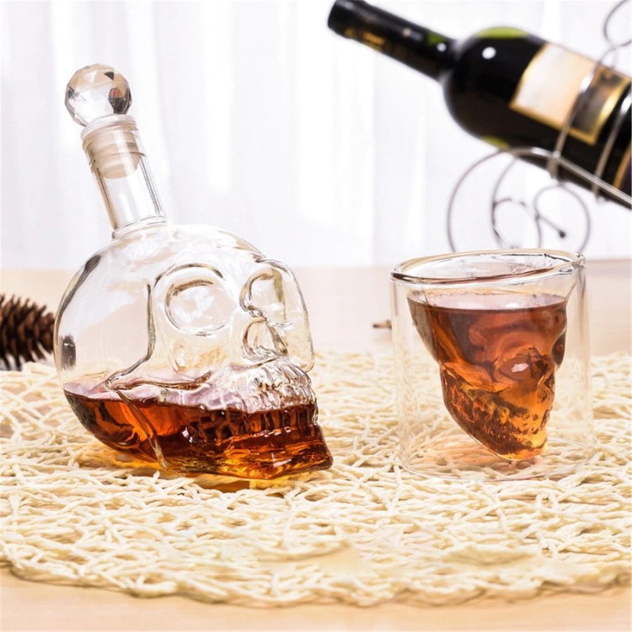 Botol Kaca Tengkorak Crystal Skull Bottle 750ml - BKT750 - Transparent