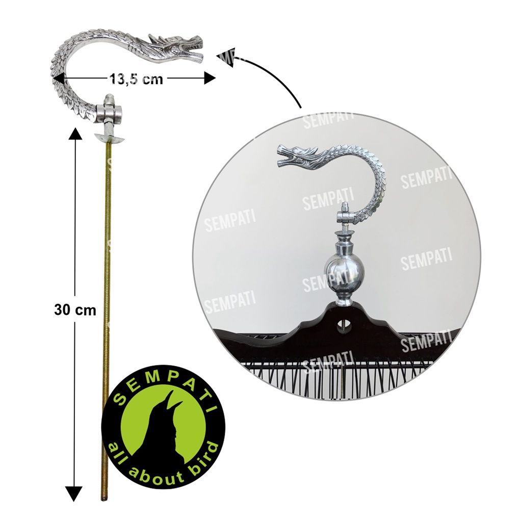 GANTUNGAN LIPAT MOTIF NAGA TUTUP OLI ALUMUNIUM CANTOLAN SANGKAR KANDANG BURUNG MURAI LOVEBIRD KOTAK-1