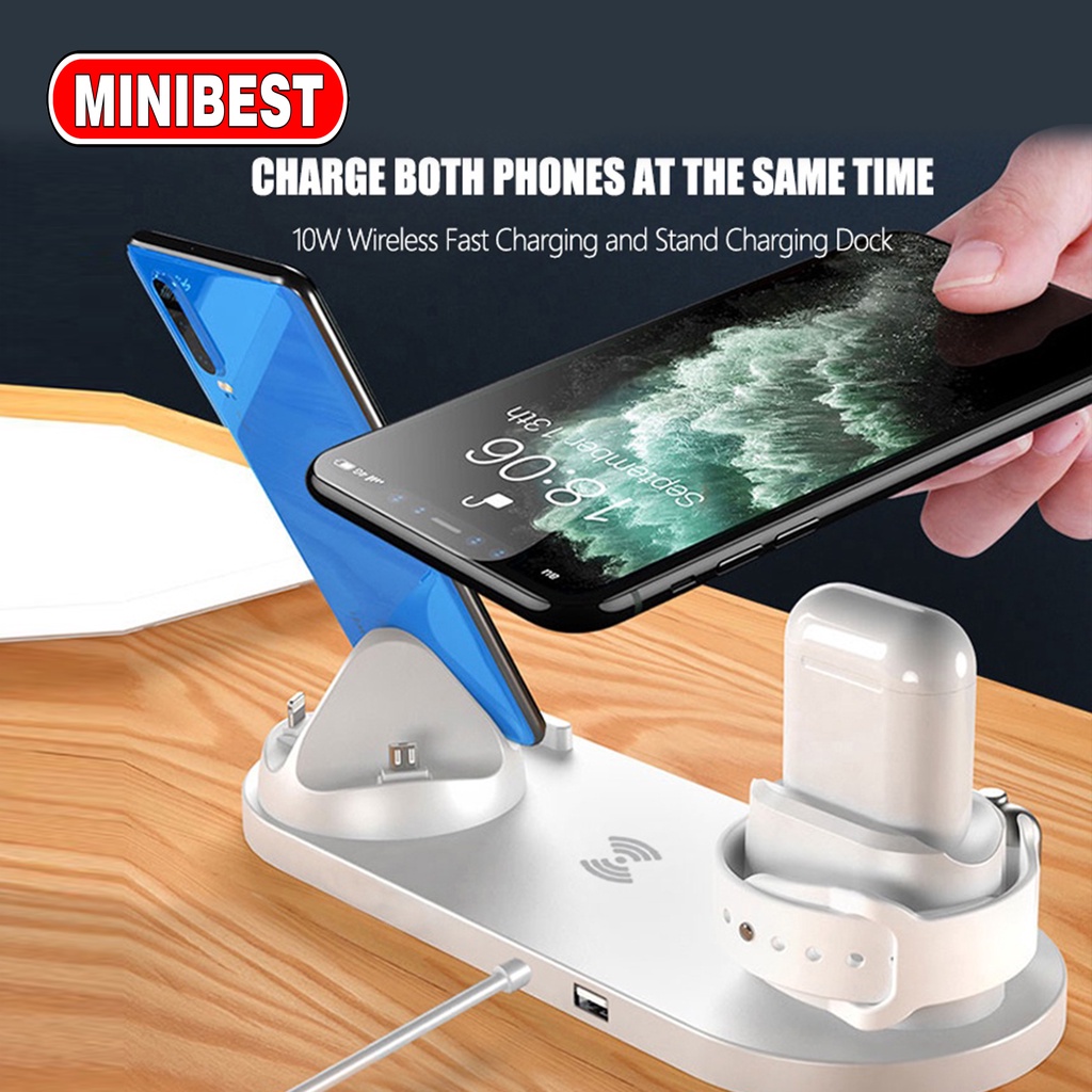 [MB] Wireless Charger 6 in 1 Fast Charging Universal Multifungsi