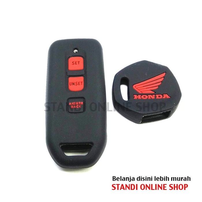 Kondom Kunci Silikon Remote Motor Honda All New Scoopy Komplit Hitam Merah