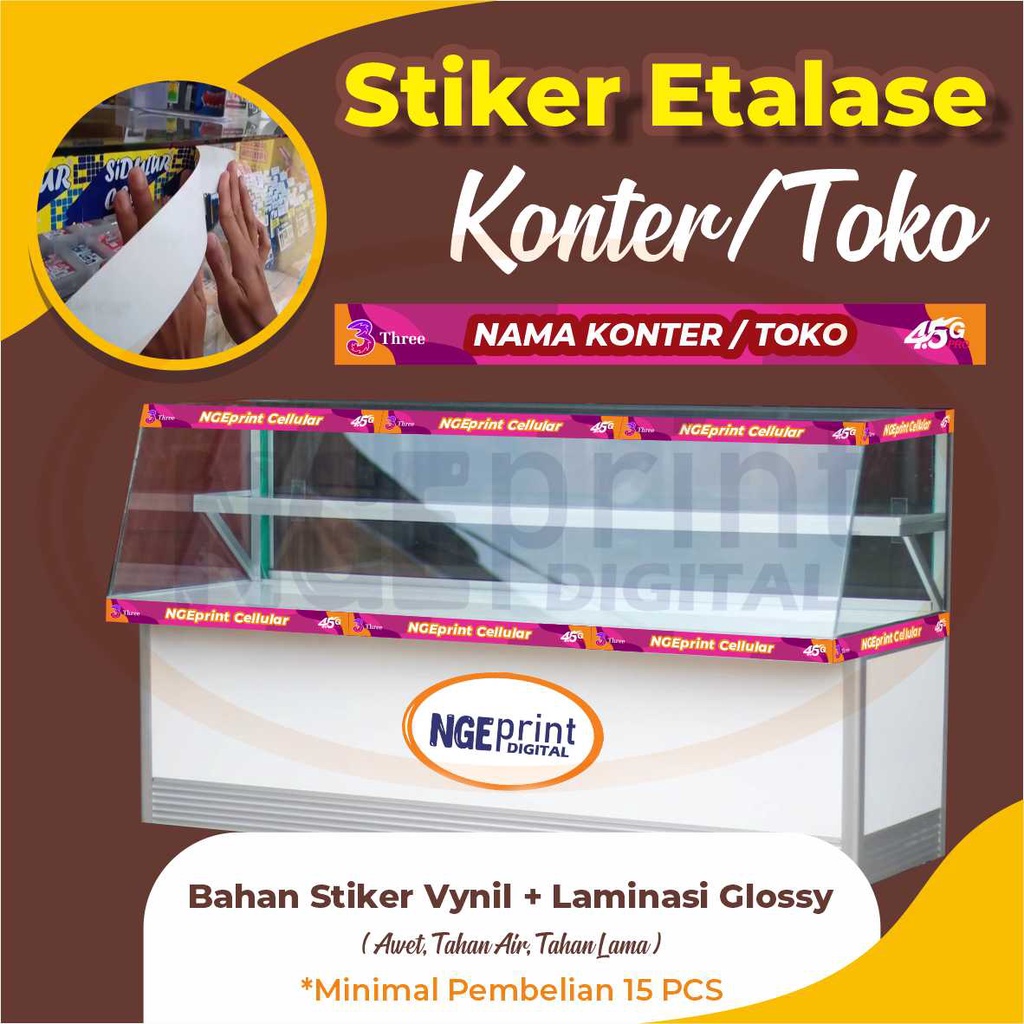 

[FREE LAMINASI] Stiker Etalase Konter, Stiker Etalase toko / Stiker Tempelan Kaca Etalase Free Input Nama Toko atau Nama Konter Murah Berkualitas