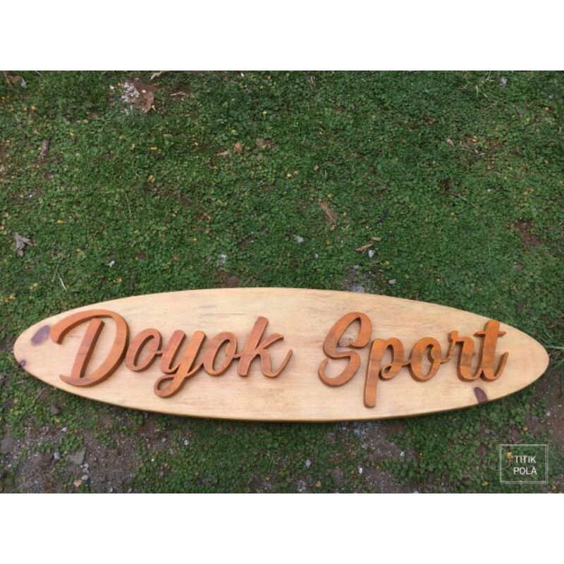 Logo Kayu Plang Timbul Wood Wooden Sign Signage Toko Papan Nama Custom