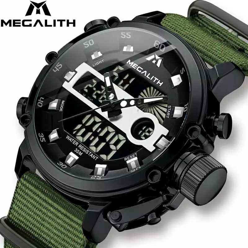 megalith jam tangan pria original led sport quartz multifungsi