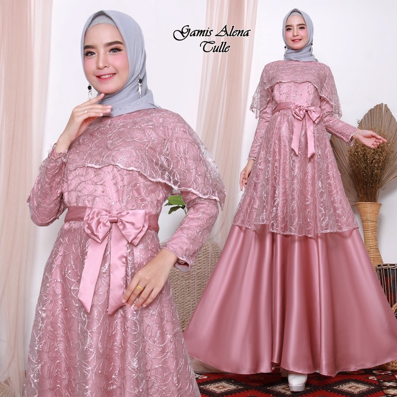 Diskon 25% GAMIS ALENA By RASAQI KEBAYA-Gamis pesta-gamis wanita muslimah-gamis syari-gamis lebaran