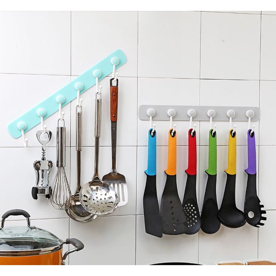 Gantungan Flexible Hook 6 Kait Gantungan Dapur Gantungan Dinding Warna