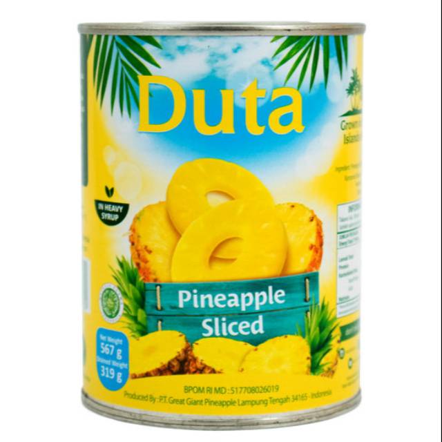 Jual Buah Kaleng Duta Pineapple Potongan Buah Nanas 567gr Shopee Indonesia 