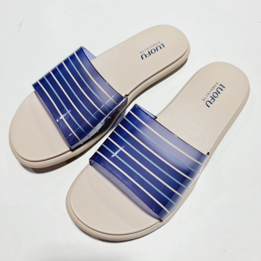 LUOFU ORIGINAL jelly sandal karet empuk murah wanita slide slop cewek import F2314E03S