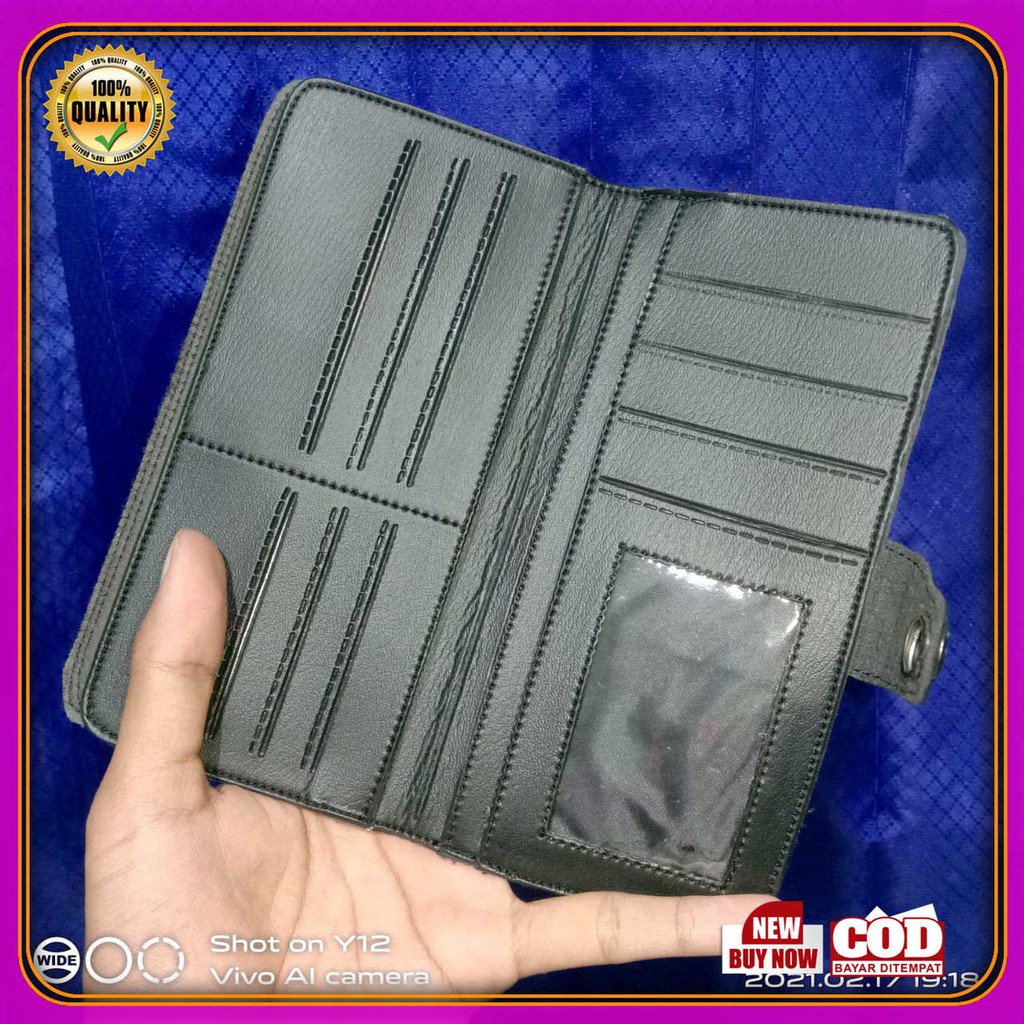 AMT Cloth's Dompet Model Lipat kancing Bahan Kulit PVC untuk Pria premium