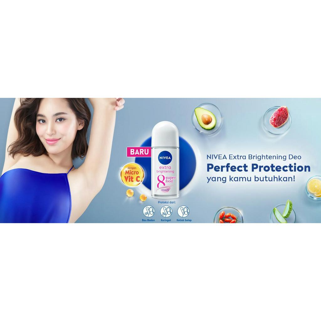 NIVEA WOMEN Deodorant Roll On - EXTRA BRIGHTENING | HIJAB SOFT SHAVELESS | HIJAB FRESH | SOFT TOUCH | HAPPY SHAVE | PEARL &amp; BEAUTY | BLACK &amp; WHITE | DRY COMFORT | ANTIBAKTERI ❤ jselectiv ❤ Deodorant Roll On Wanita NIVEA - ORI✔️BPOM✔️COD✔️