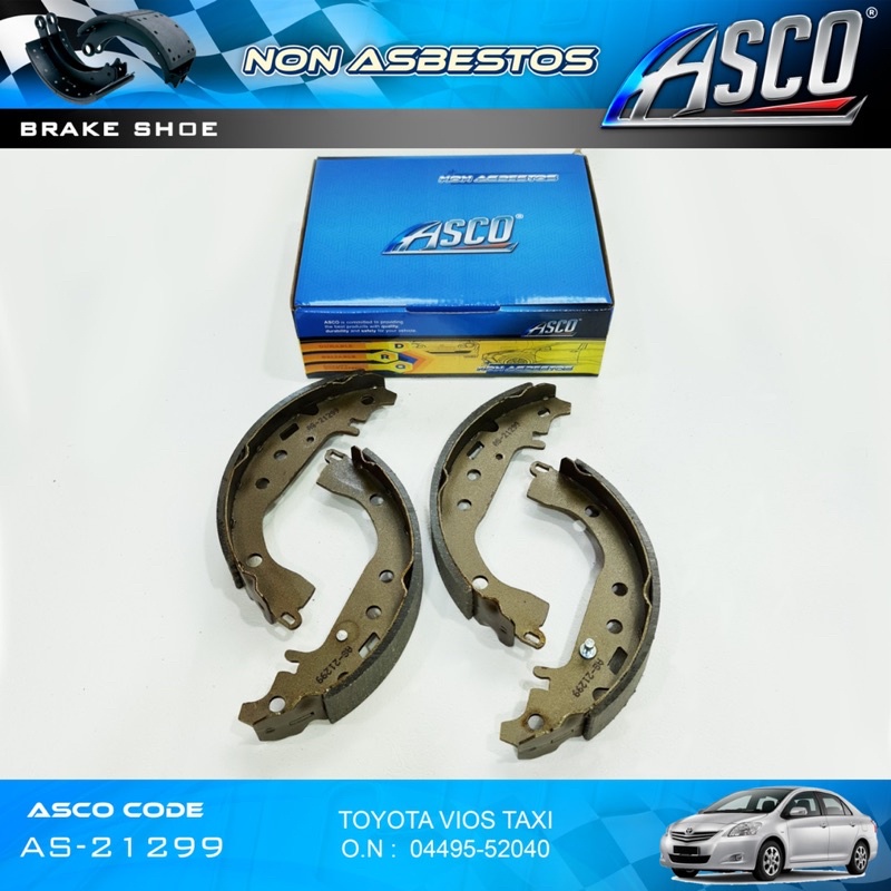 Brake Shoe Set / Kampas Rem Belakang Toyota Vios old &amp; Limo ASCO AS-21299