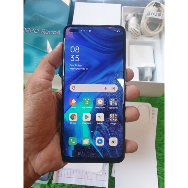 HANDPHONE HP SECOND BEKAS OPPO RENO 4 8/128 FULLORI MULUS 99% (bkn reno 5, 6)