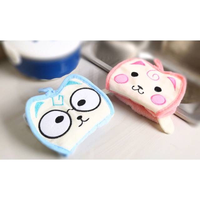 lap tangan microfiber motif kucing