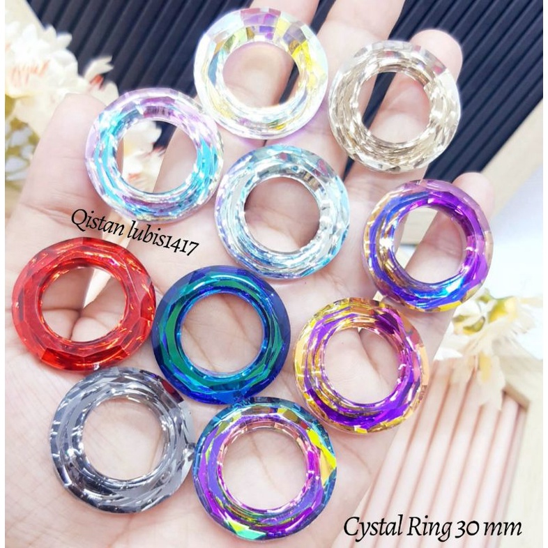 Pendant Crystal ring bintang  1pcs 30mm|Crystal Oval