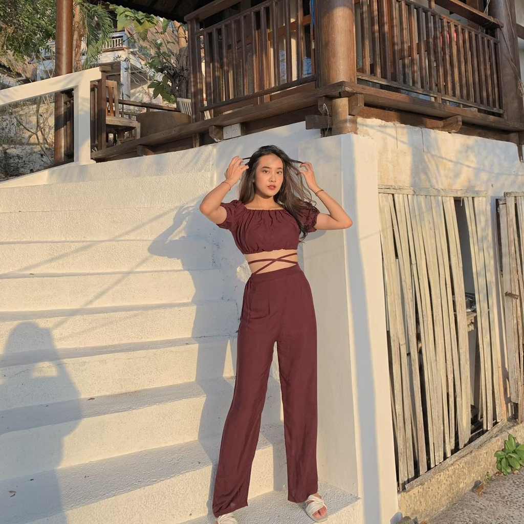 SAKULO SET / One Set Rayon-Maroon