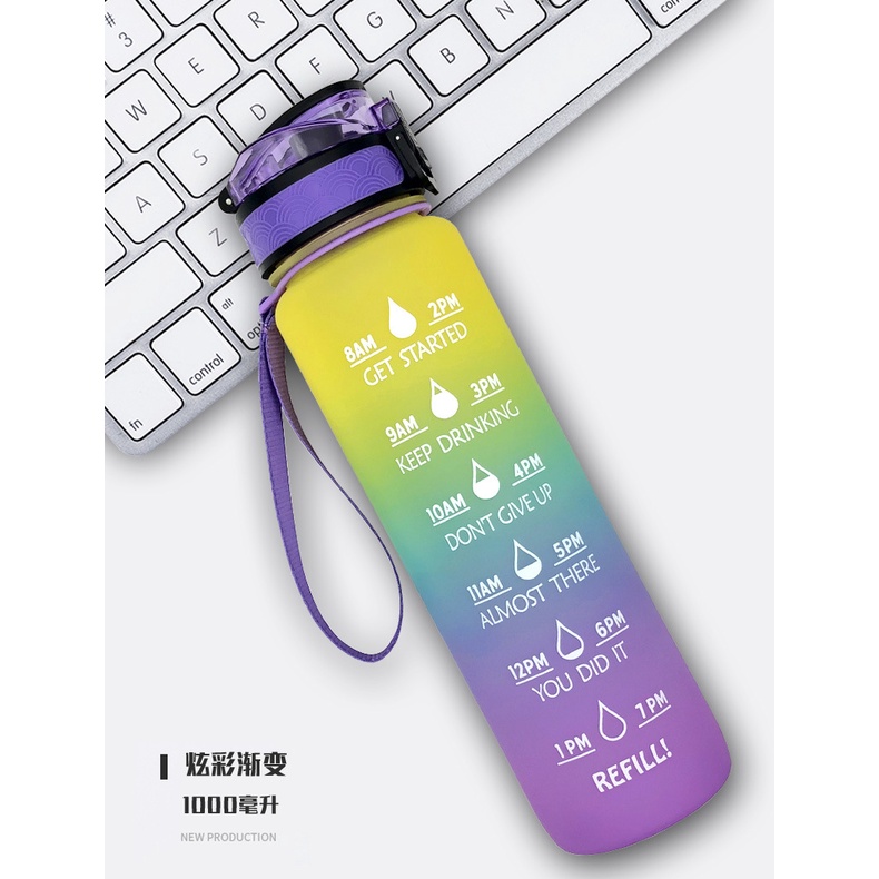 Botol Minum Gradasi Viral Motivasi Tumbler 1 liter