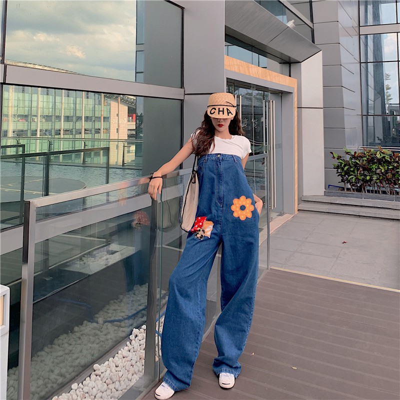 denim tube top jumpsuit