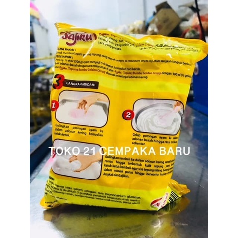 

pakai-siap-tepung-bumbu-tepung- sajiku tepung bumbu golden crispy 200g | praktis ayam goreng 200 gr