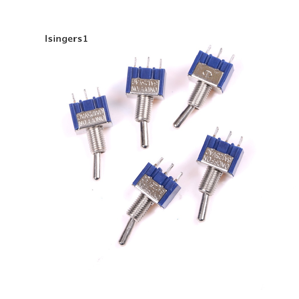 (lsingers1) 5pcs Saklar Toggle ON-OFF-ON Mini 3-pin 3 Posisi AC 125V / 6A