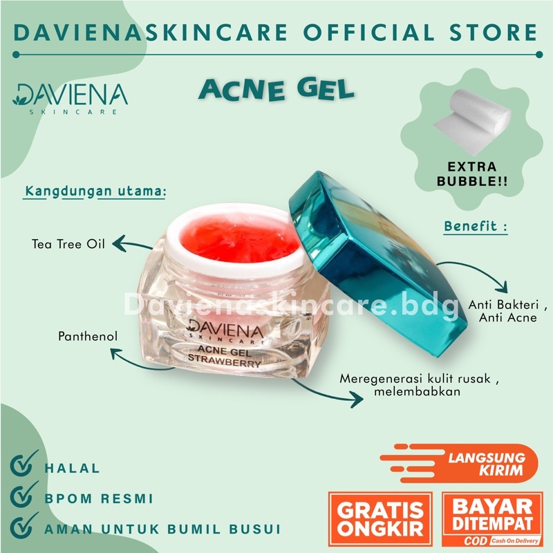 ACNE GEL STRAWBERRY DAVIENASKINCARE
